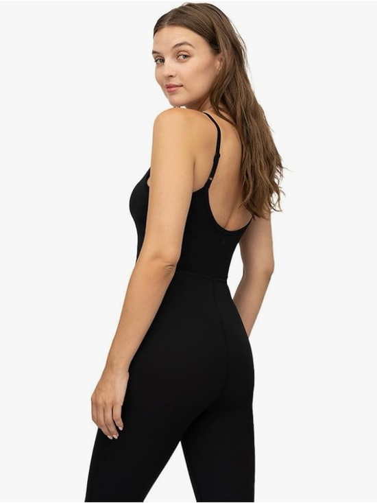 Yogalicious Pants - Yogalicious Lux Scarlett Flare Jumpsuit w/ Built-In Bra Black M NWT